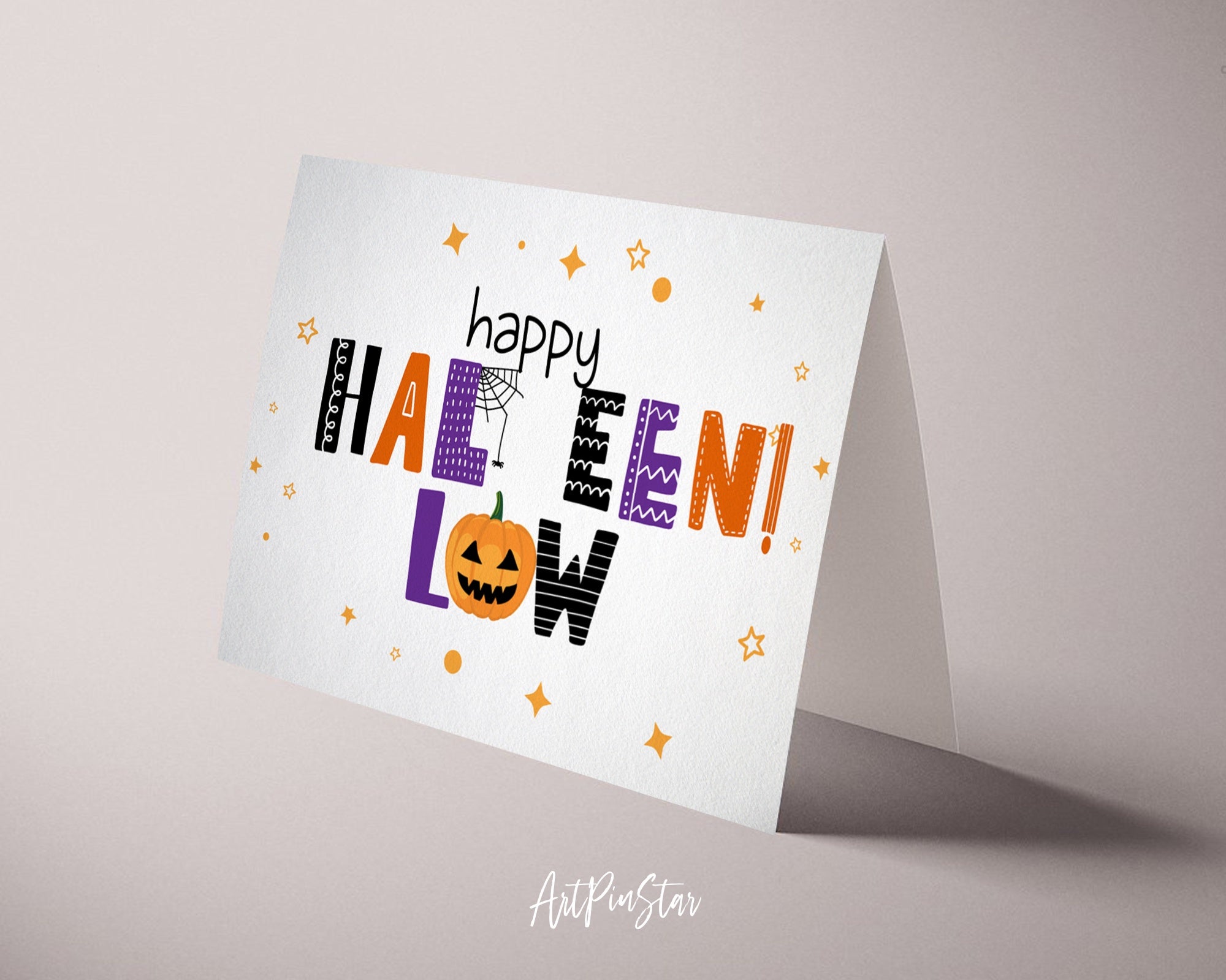 Happy Halloween Spider Custom Holiday Greeting Card