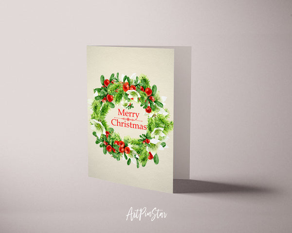 Christmas Wreath Personalized Holiday Greeting Card Gifts