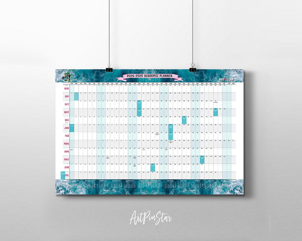 2024-25 Academic Schedule Customizable Yearly Wall Calendar