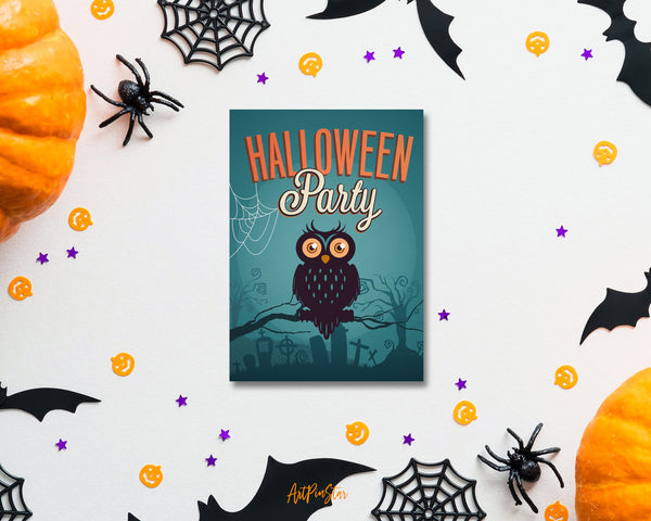 Halloween Party Owl Custom Holiday Greeting Card