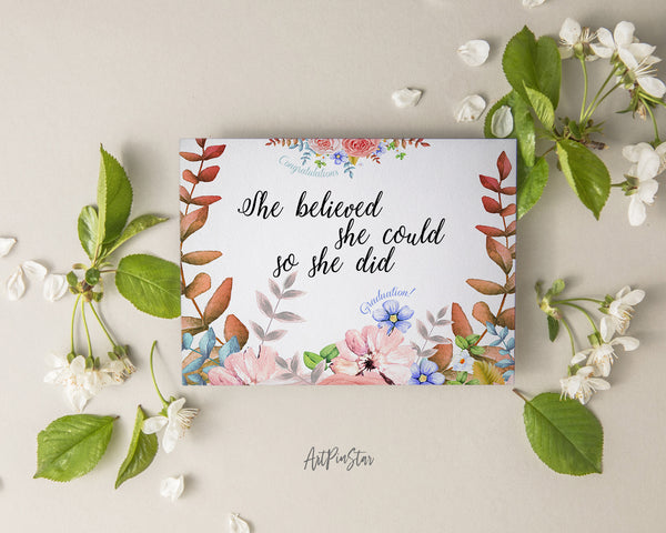 She believed she could so she did Graduation Personalized Achievement Gift Cards