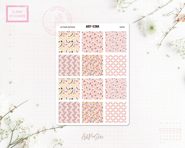 Autumn Mini Fullbox Pattern Clear Stickers