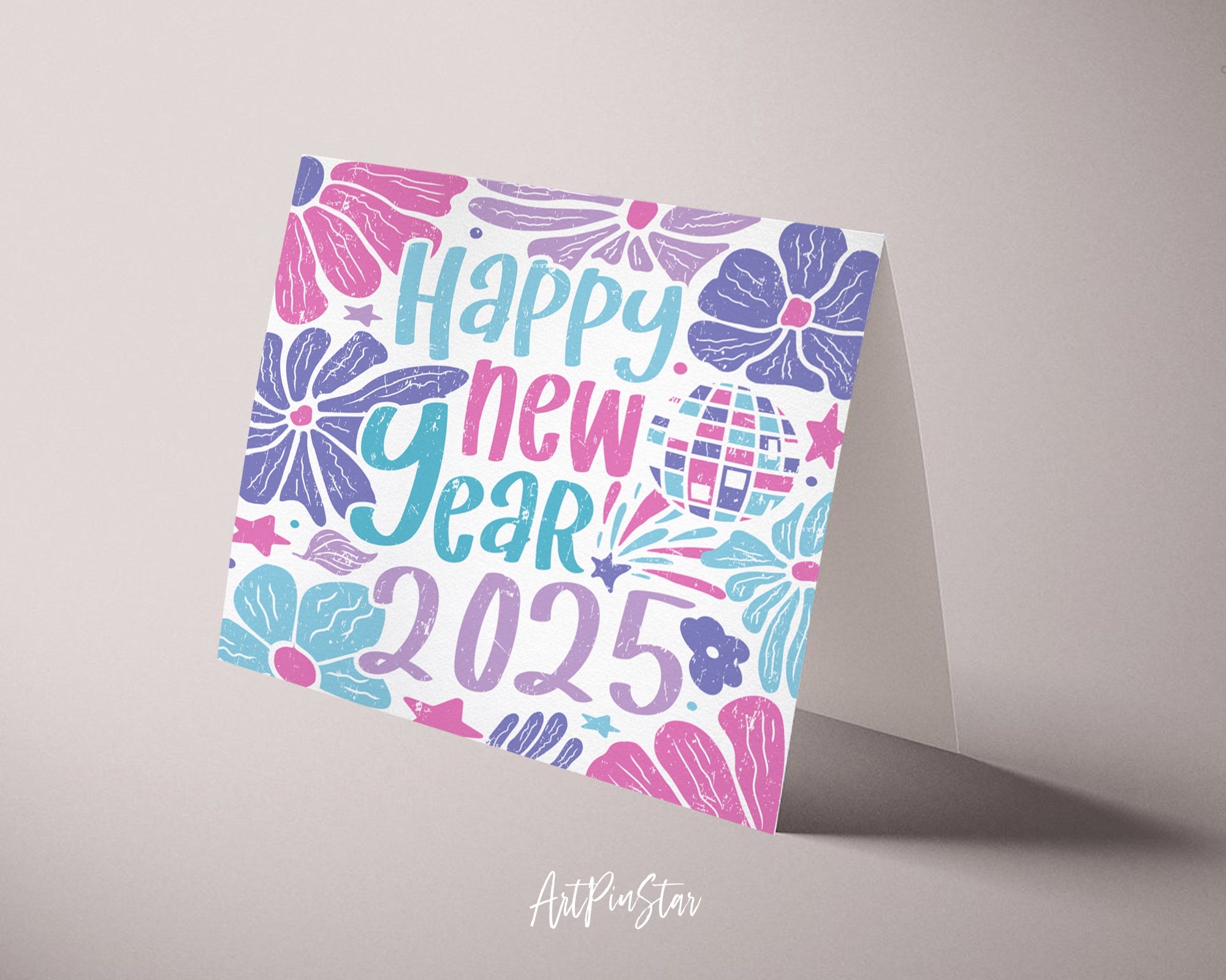 Boho Happy New Year 2025 Amazing Customized Greeting Card