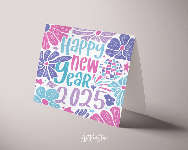 Boho Happy New Year 2025 Amazing Customized Greeting Card