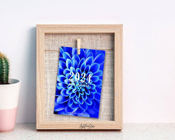 2024 Desk Calendar Flower Customizable Wooden Mini Easel Stand Art Display Holder