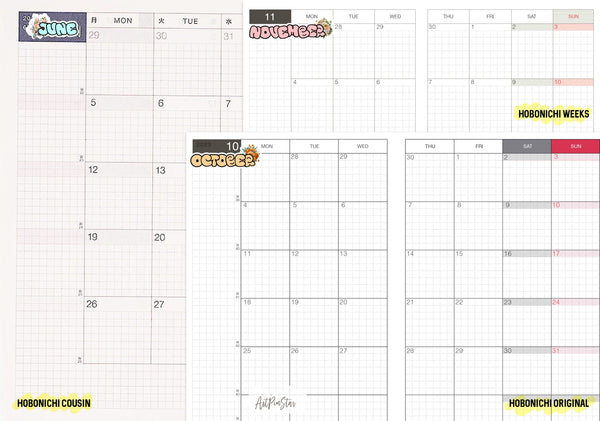 Monthly Header A5 White Stickers