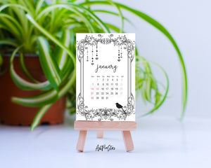 2024 Desk Calendar Frame Customizable Wooden Mini Easel Stand Art Display Holder