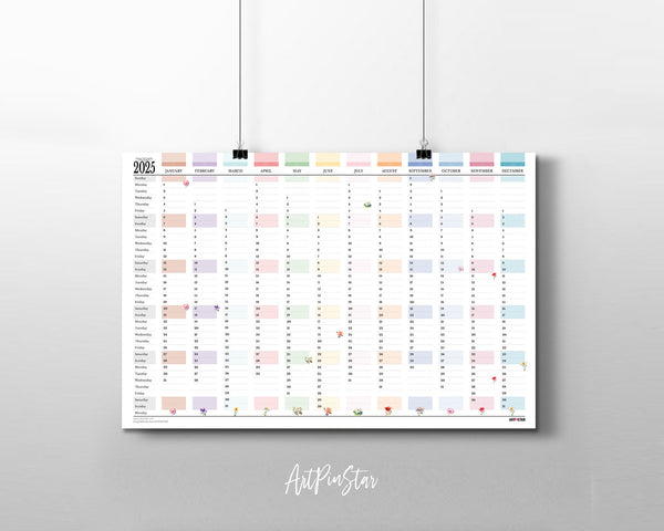 2025 Pastel Customizable Yearly Wall Calendar