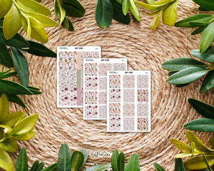 Floral Pattern Mini Fullbox Clear Stickers