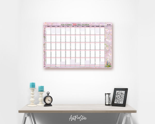 2025 Flower Customizable Yearly Wall Calendar