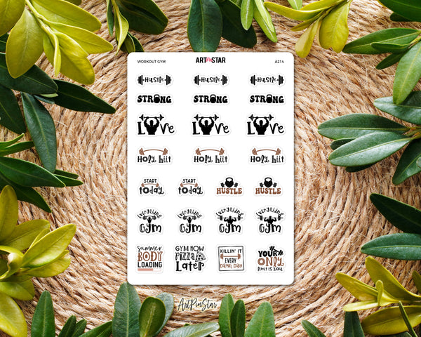 Workout Gym White Stickers