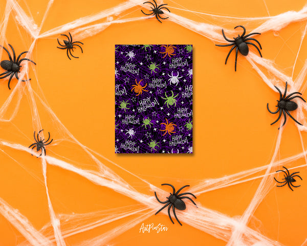 Halloween Spook Spider Pattern Custom Holiday Greeting Card