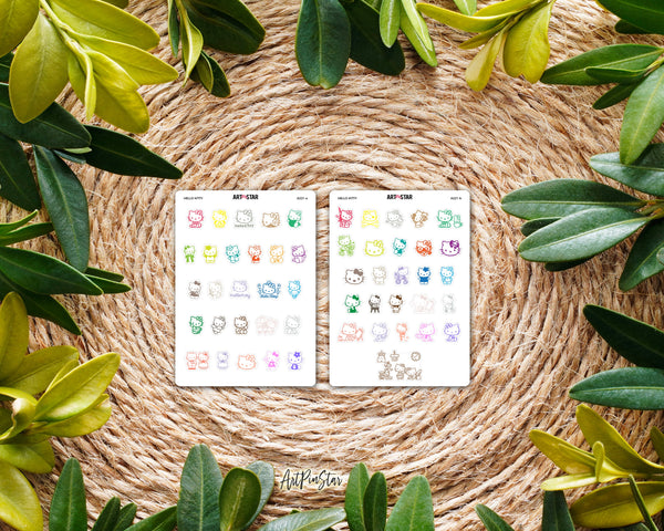 Hello Kitty White Stickers