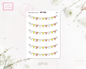 Ribbon Banner Clear Stickers