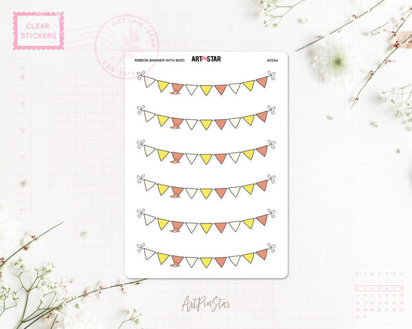 A028a | Ribbon Banner, Birds