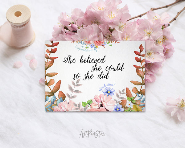 She believed she could so she did Graduation Personalized Achievement Gift Cards