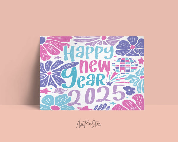 Boho Happy New Year 2025 Amazing Customized Greeting Card