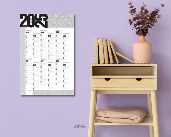 2025 Modern Customizable Yearly Wall Calendar