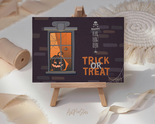 Halloween Trick or Treat Custom Holiday Greeting Card