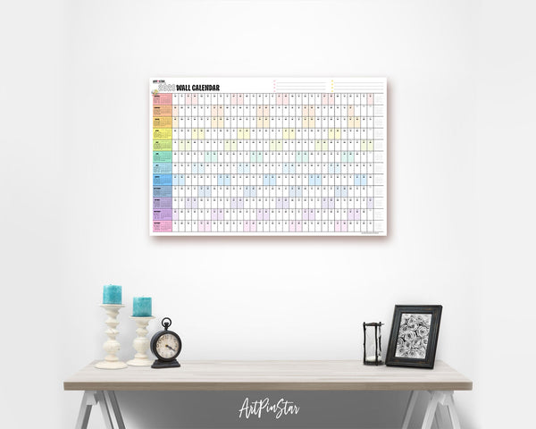 2026 Colorful  Customizable Yearly Wall Calendar