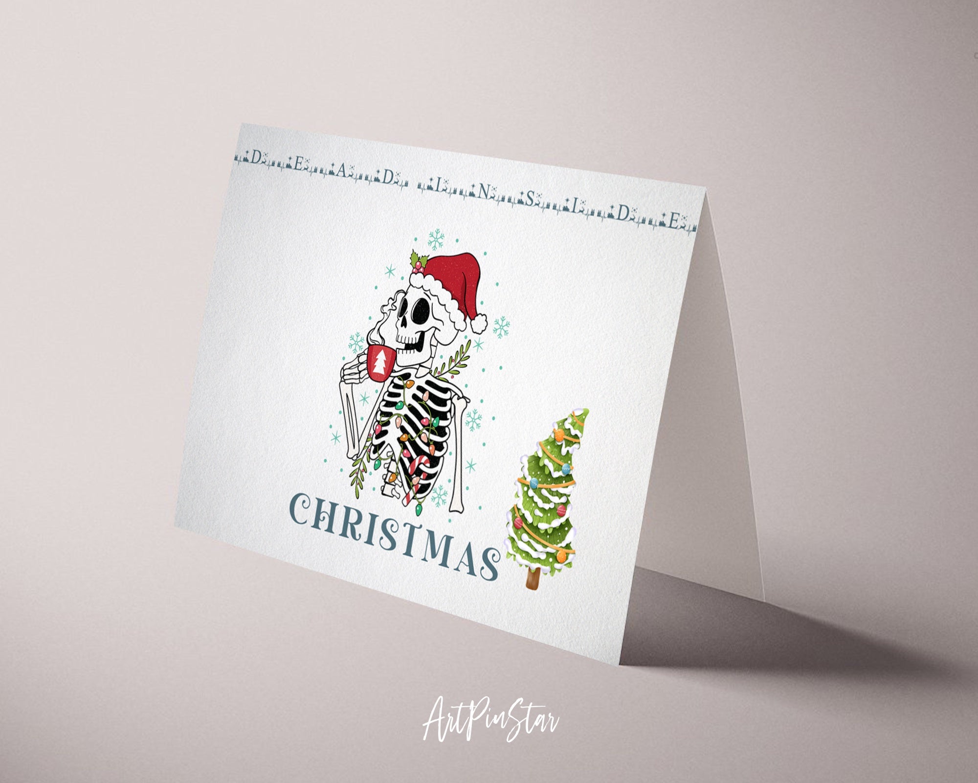 Christmas Skeleton Coffee Personalized Holiday Greeting Card Gifts