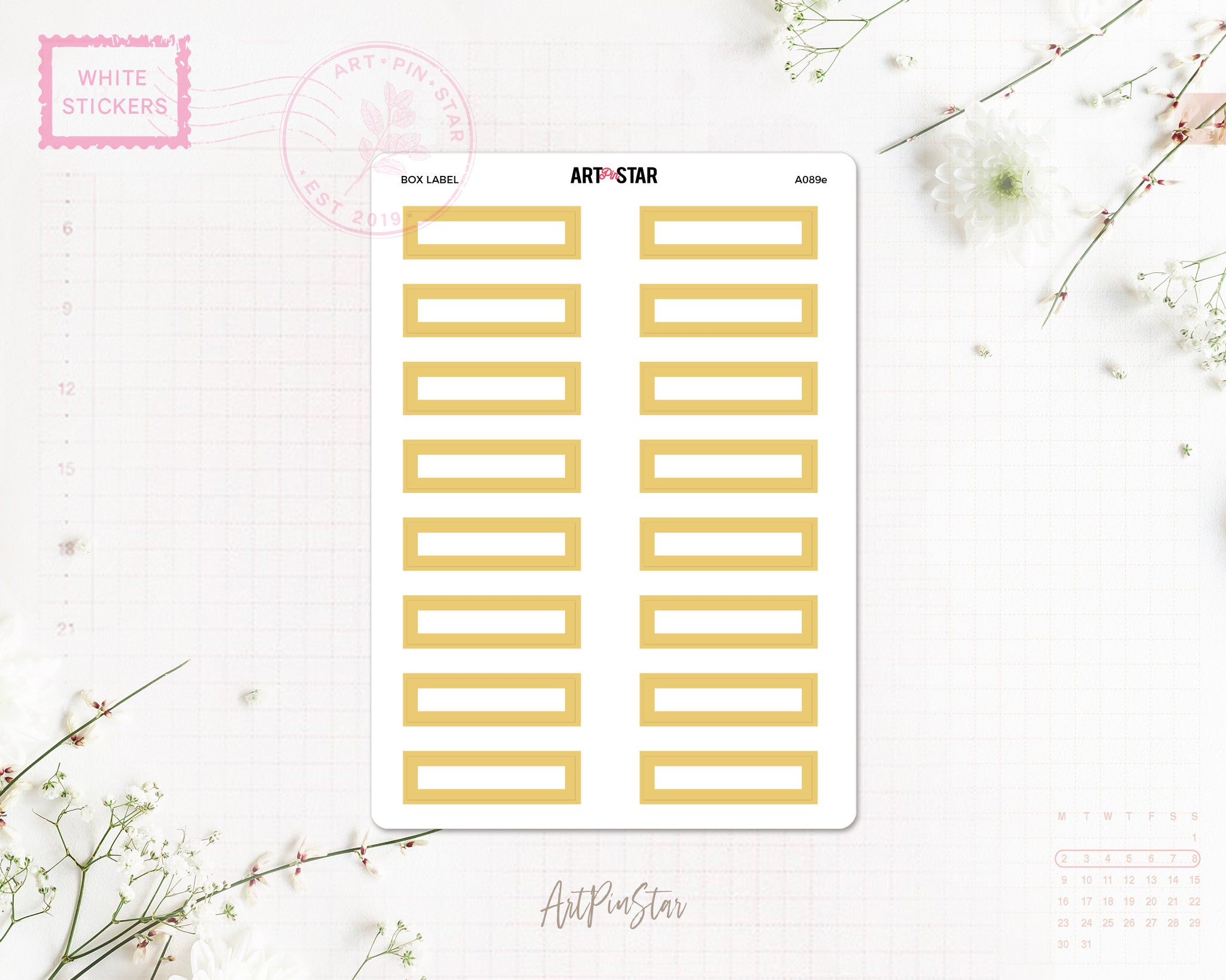 A089e | Box Label, Yellow