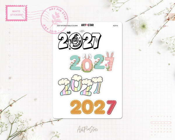 2026 - 2029 Sticker Seals White Stickers