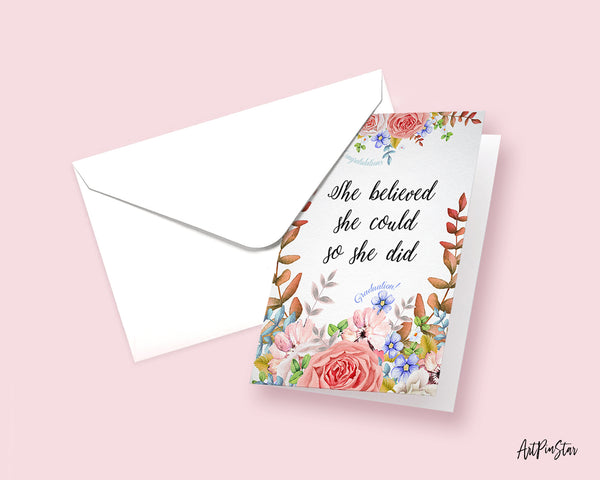 She believed she could so she did Graduation Personalized Achievement Gift Cards