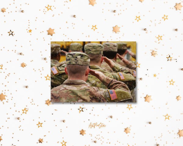 American Soldiers Salute US Army Forces Military USA Veterans Day Veterans Day Holiday Greeting Cards