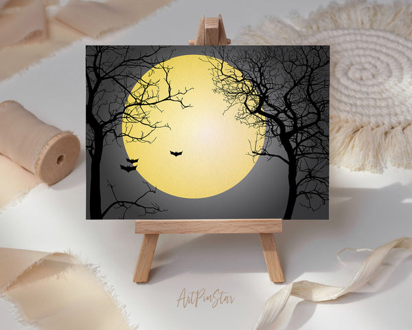 Halloween Party Full Moon Custom Holiday Greeting Card