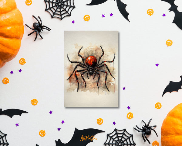 Vintage Halloween Spider Web Custom Holiday Greeting Card