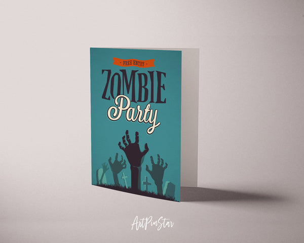 Zombie Party Tombstone Custom Holiday Greeting Card