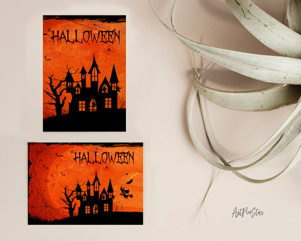 Halloween Bat Witch Ghost Custom Holiday Greeting Card