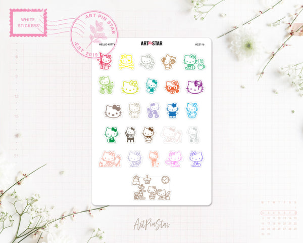 Hello Kitty White Stickers
