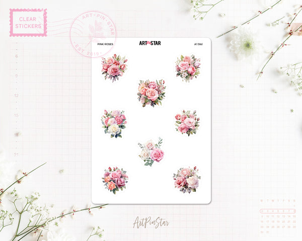 Flower Bouquet Clear Stickers