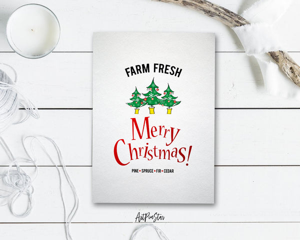 Farm Fresh Merry Christmas Personalized Holiday Greeting Card Gifts