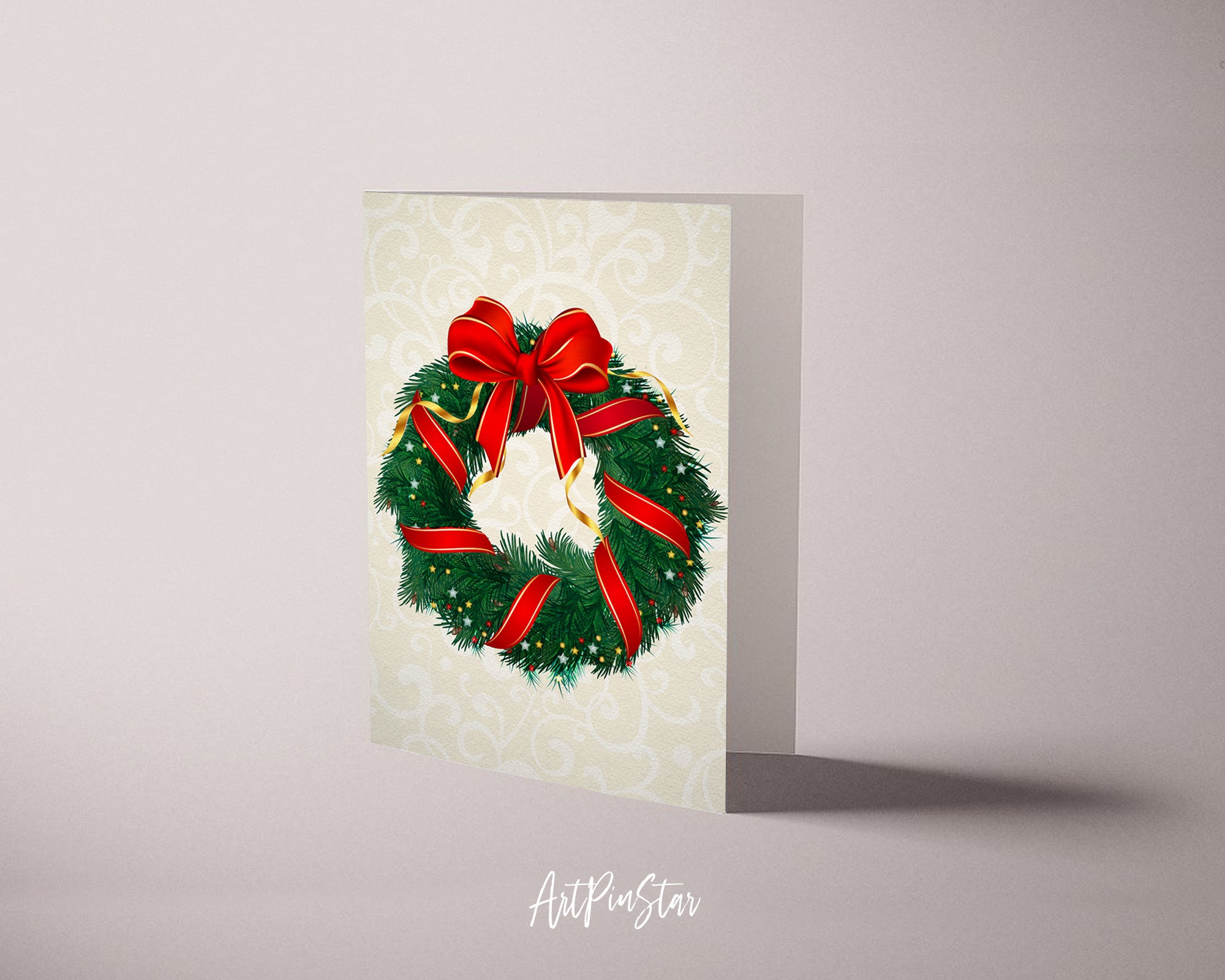 Christmas Wreath Personalized Holiday Greeting Card Gifts