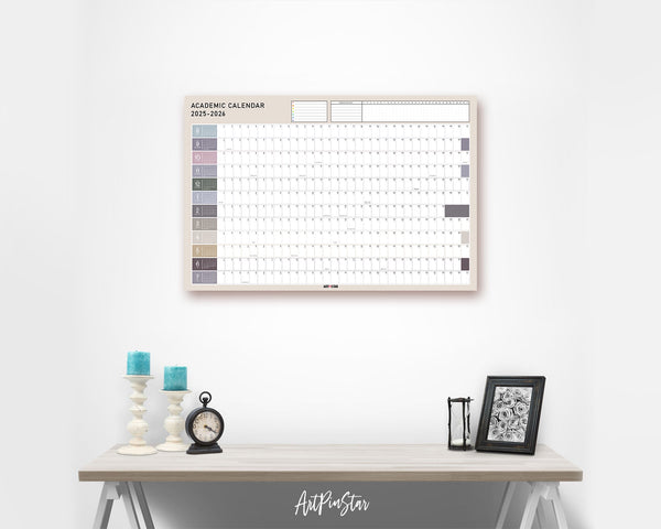 2025-26 Academic Schedule Customizable Yearly Wall Calendar