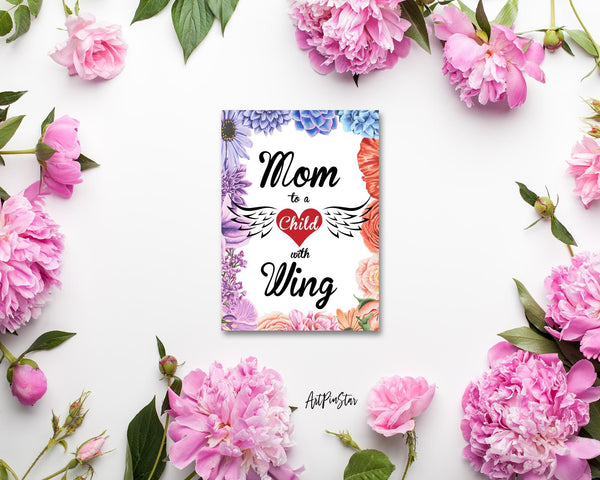 Mom to a child with wings Mother's Day Occasion Greeting Cards