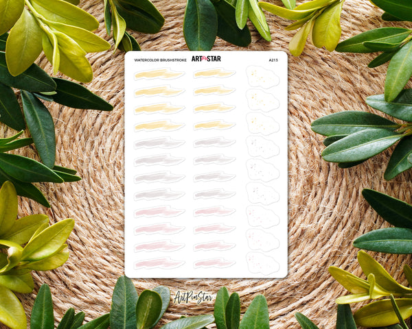 Watercolor Brushstroke White Stickers