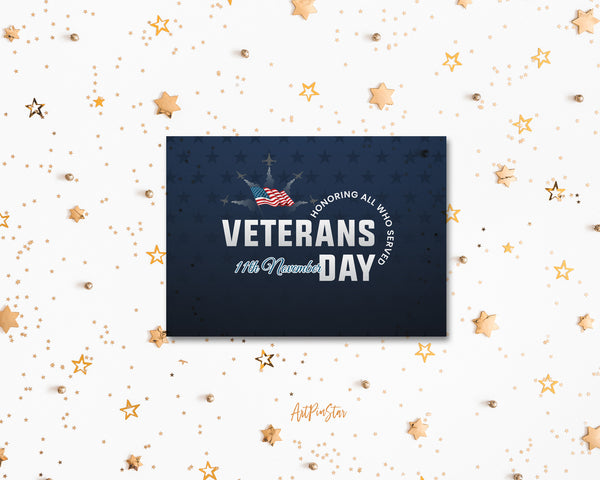 Honoring All Who Served Veterans Day November 11th Veterans Day Holiday Greeting Cards