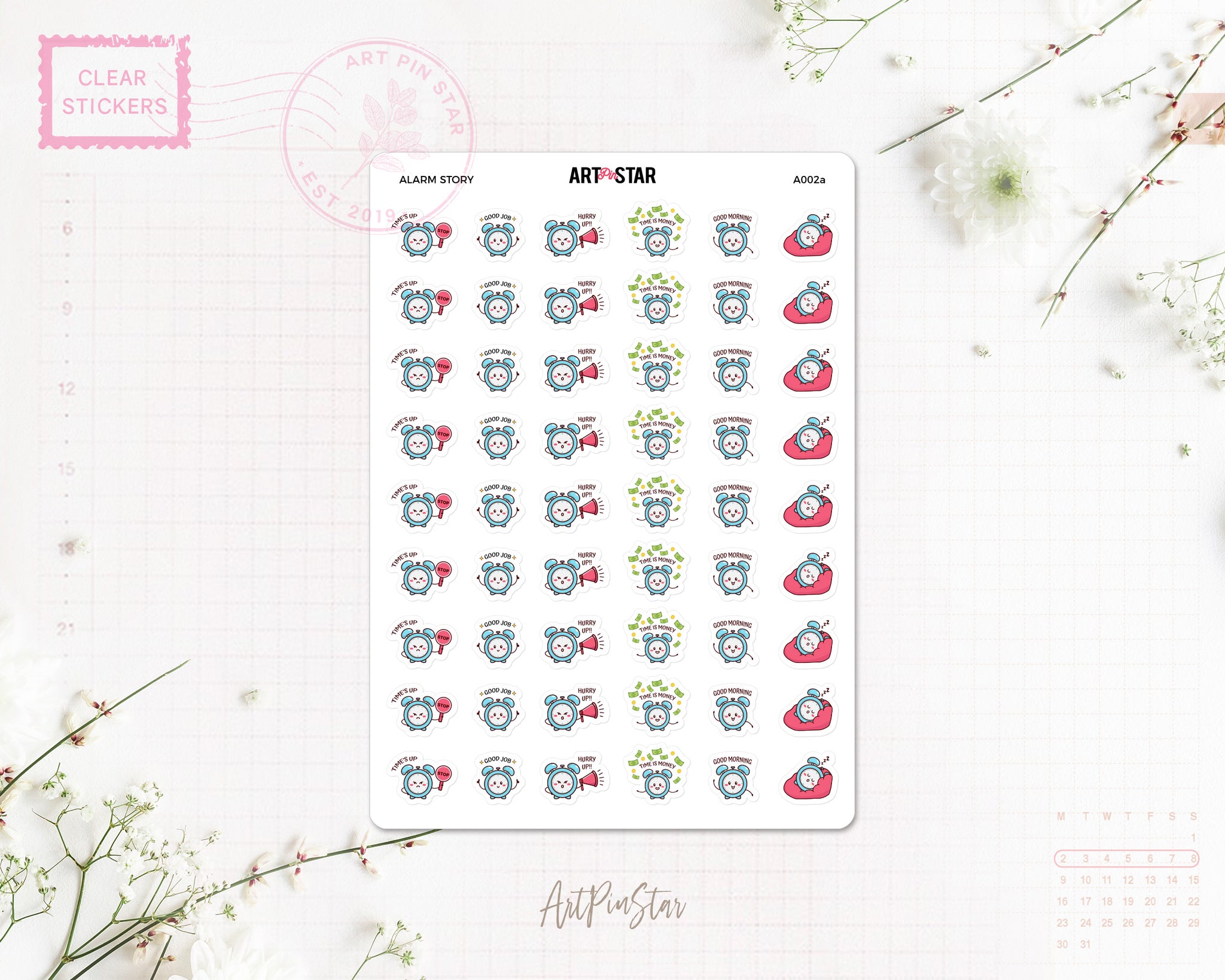 Alarm Story Clear Stickers