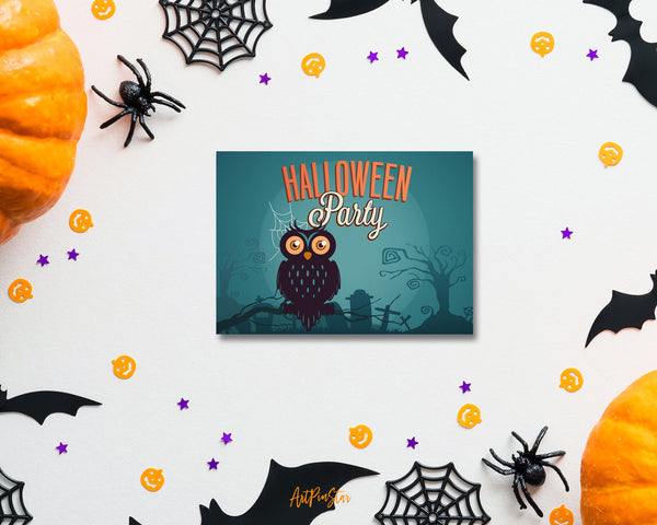 Halloween Party Owl Custom Holiday Greeting Card