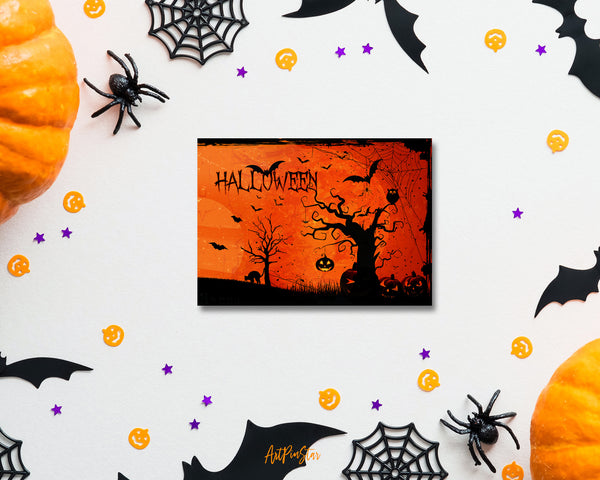 Halloween Pumpkin Bat Custom Holiday Greeting Card