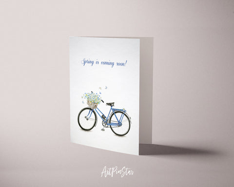 Spring is coming soon Customizable Season Greeting Cards