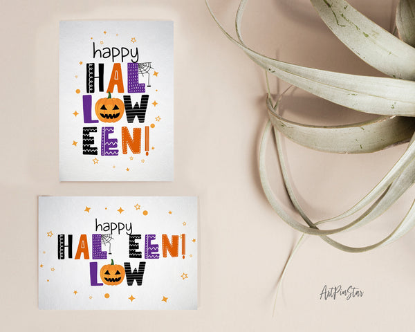 Happy Halloween Spider Custom Holiday Greeting Card