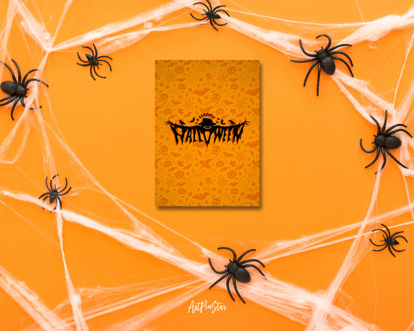 Halloween Pumpkin and Skull & Spider Custom Holiday Greeting Card