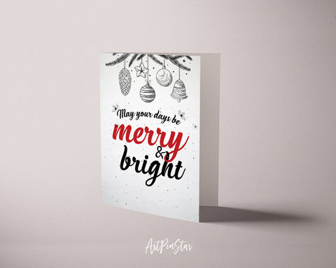 May your days be merry and bright Personalized Holiday Greeting Card Gifts