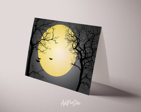 Halloween Party Full Moon Custom Holiday Greeting Card