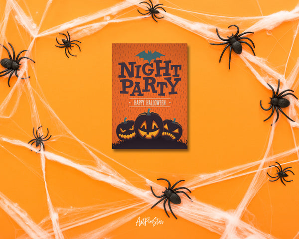 Night Party Happy Halloween Custom Holiday Greeting Card